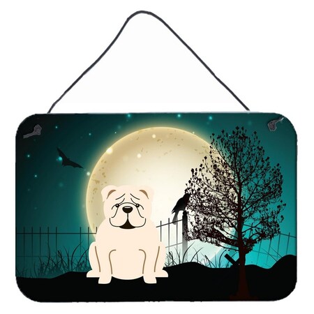 Carolines Treasures Halloween Scary English Bulldog White Wall or Door Hanging Prints BB2313DS812